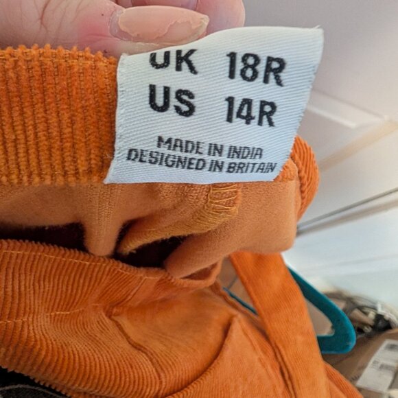 Lucy & Yak Orange Corduroy Overalls : Original Dungarees Organic Corduroy - Picture 3 of 6